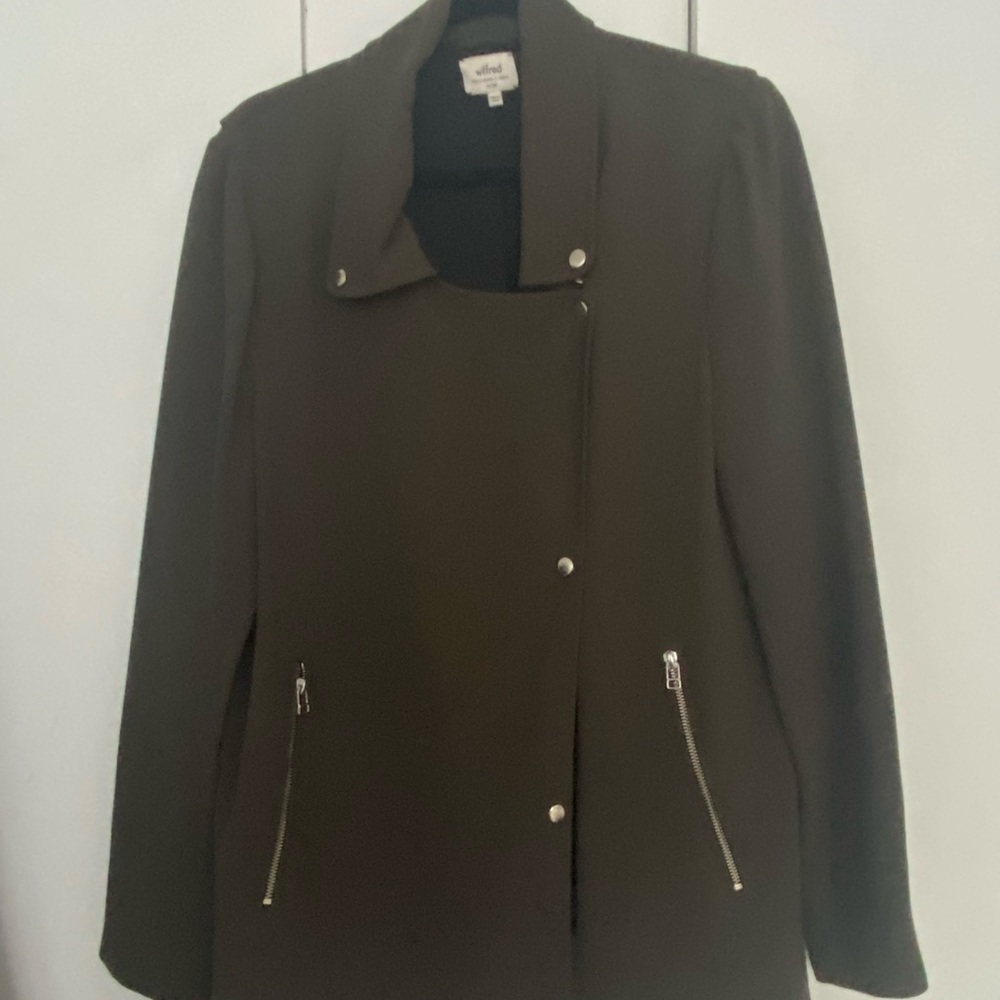 Aritzia Olive Green Moto Jacket Blazer Large